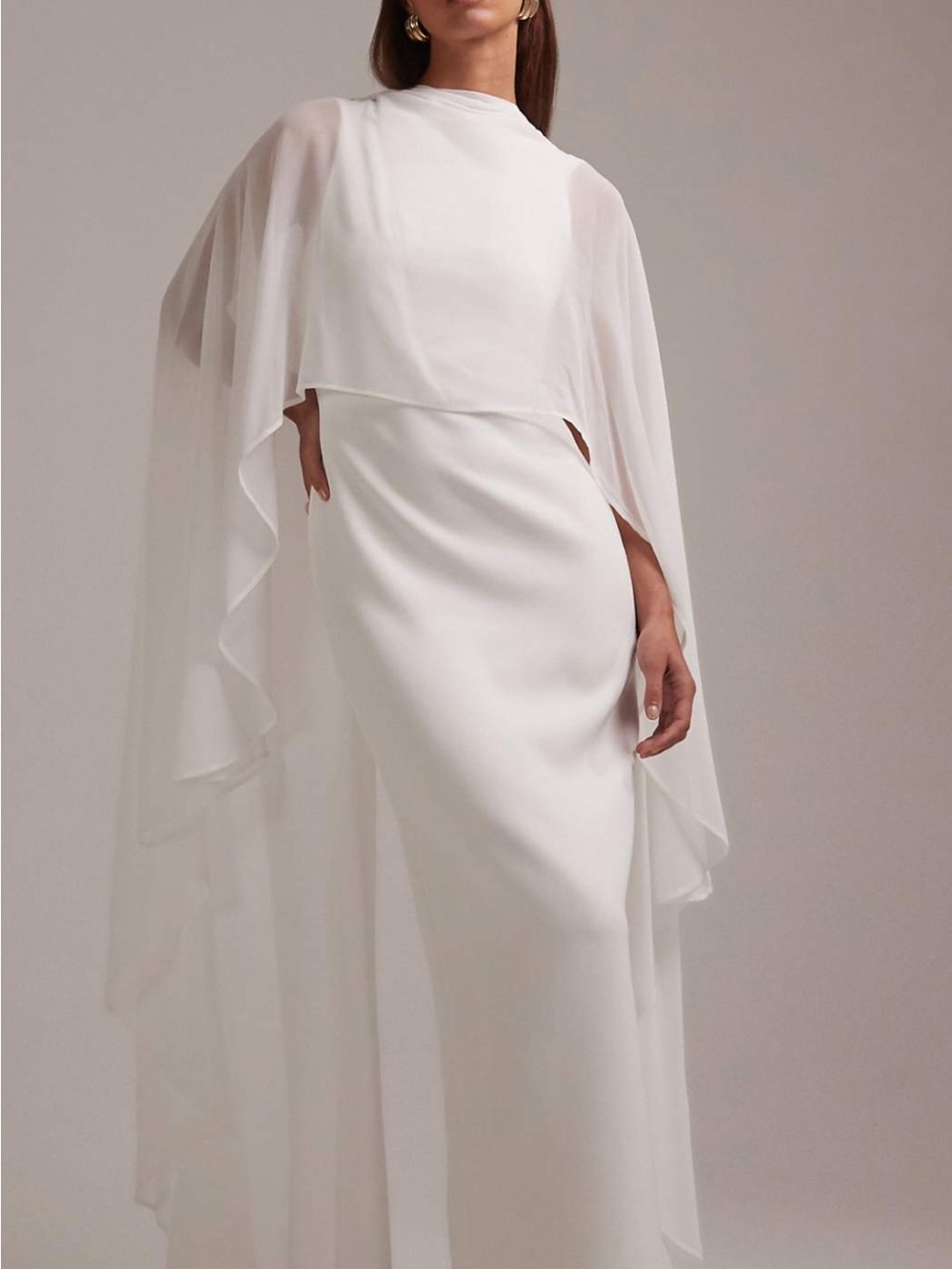 ASOS White Cape-Back Maxi Dress